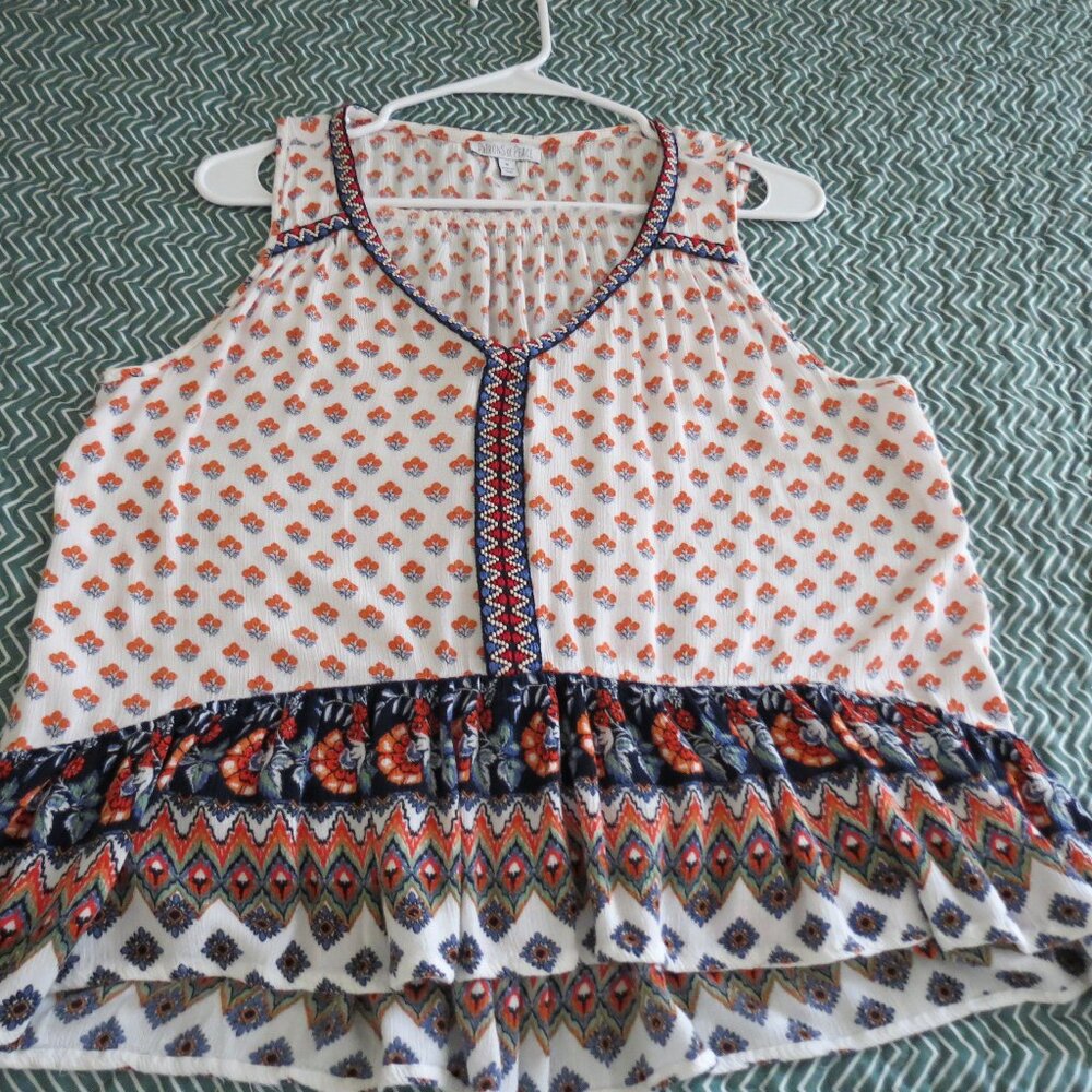 Patrons of peace floral sleeveless top